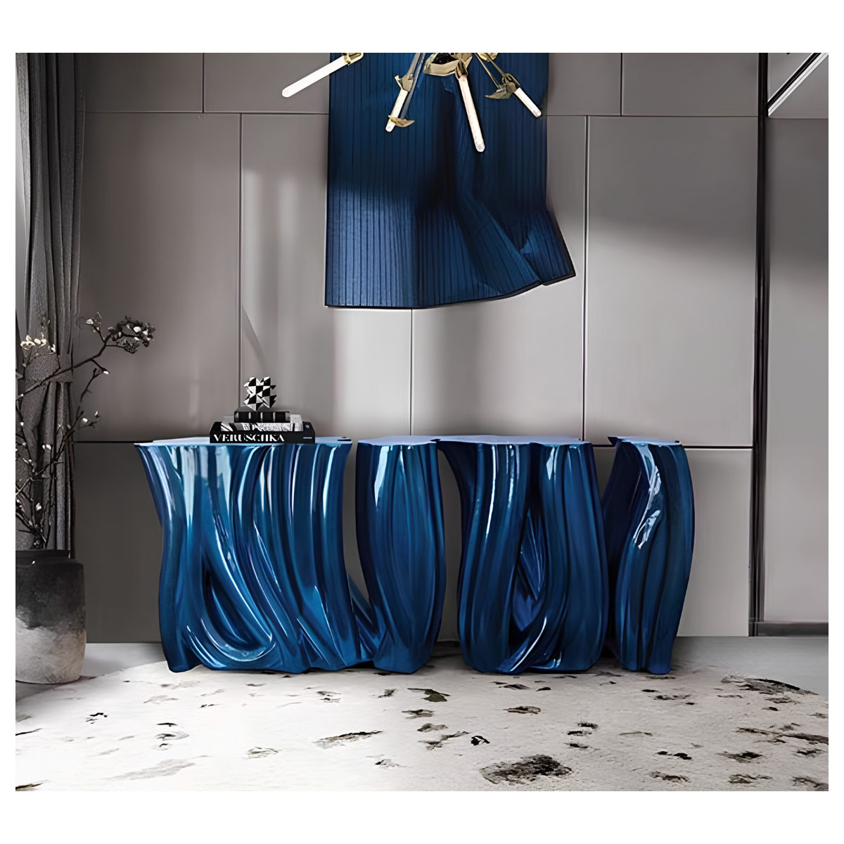 Drapery Blue Console Table